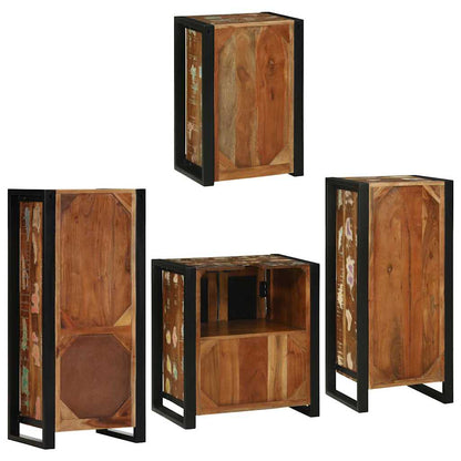 Badkamermeubelset 4 pcs Multikleur Massief gerecycled hout