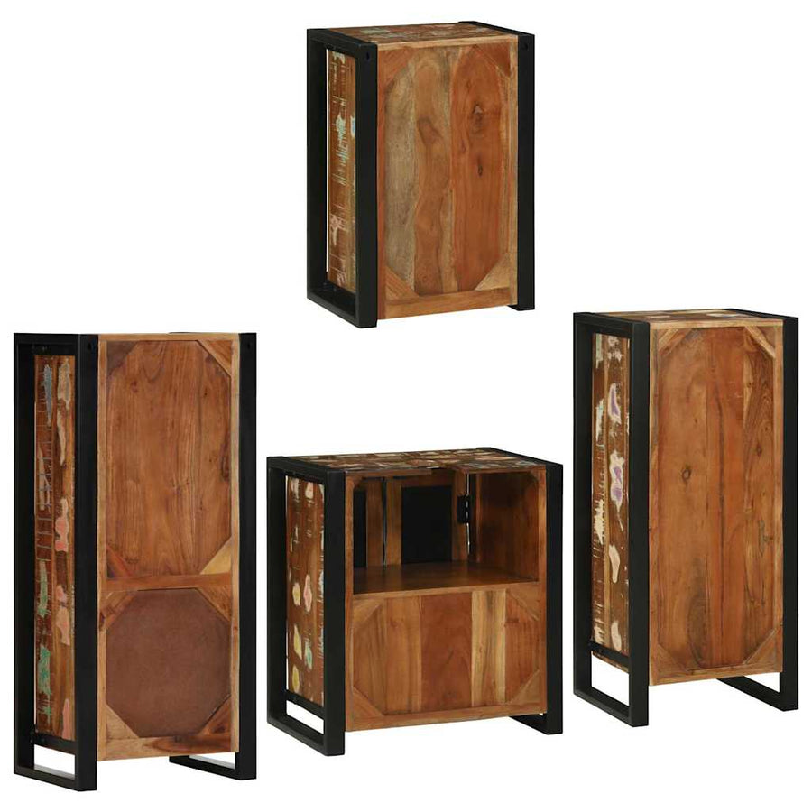 Badkamermeubelset 4 pcs Multikleur Massief gerecycled hout