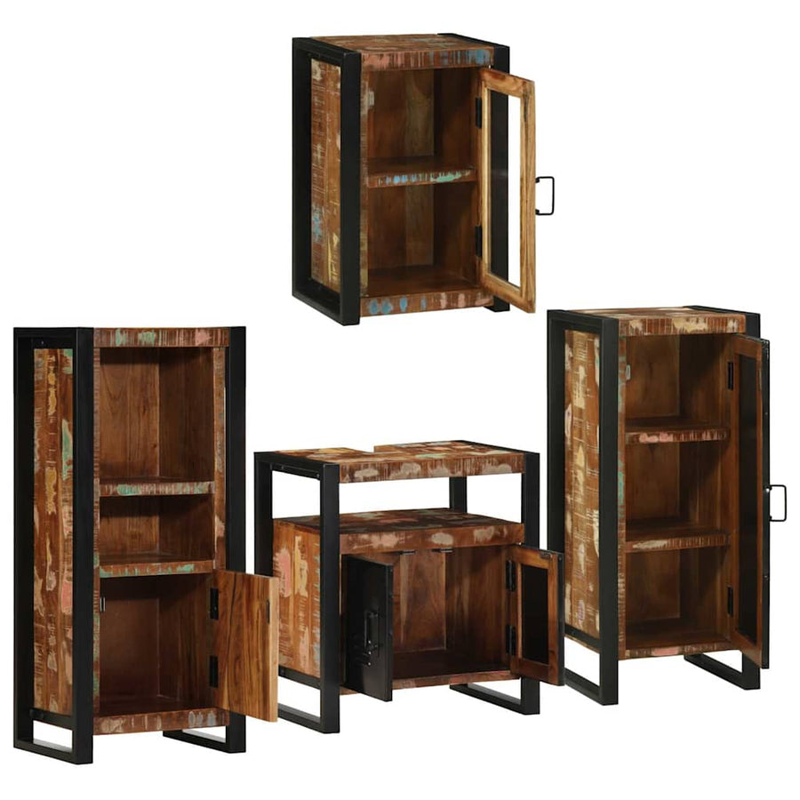 Badkamermeubelset 4 Pcs Multikleur Massief