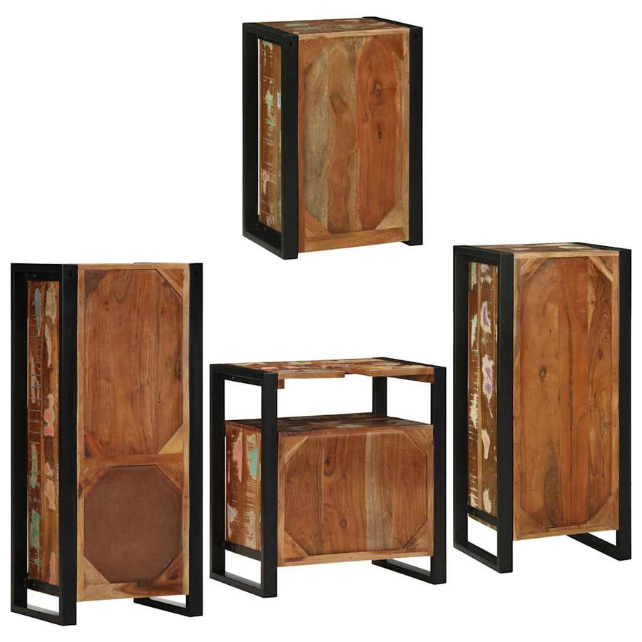 Badkamermeubelset 4 Pcs Multikleur Massief