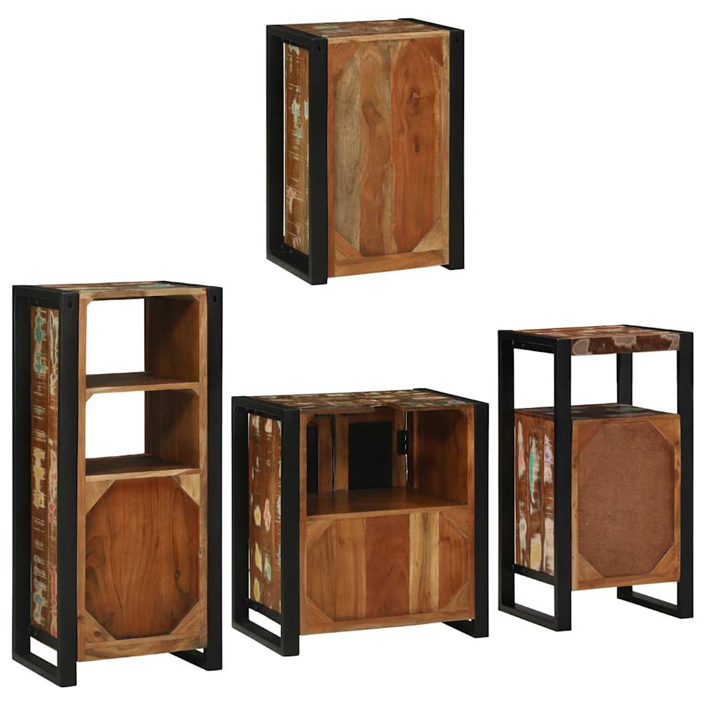 Badkamermeubelset 4 pcs Multikleur Massief gerecycled hout
