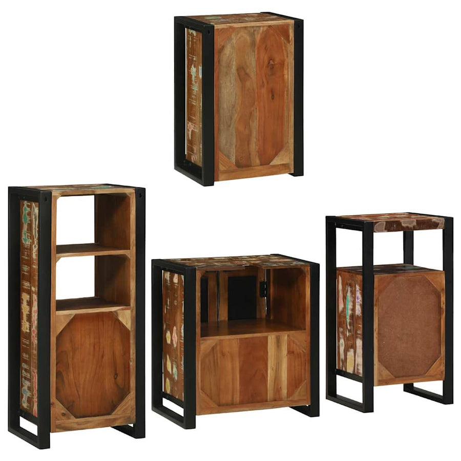 Badkamermeubelset 4 pcs Multikleur Massief gerecycled hout