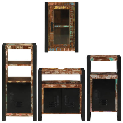 Badkamermeubelset 4 pcs Multikleur Massief gerecycled hout