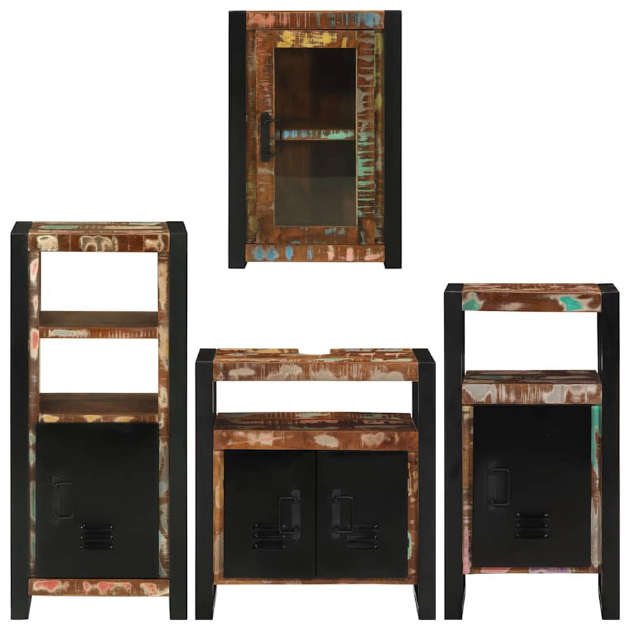 Badkamermeubelset 4 pcs Multikleur Massief gerecycled hout