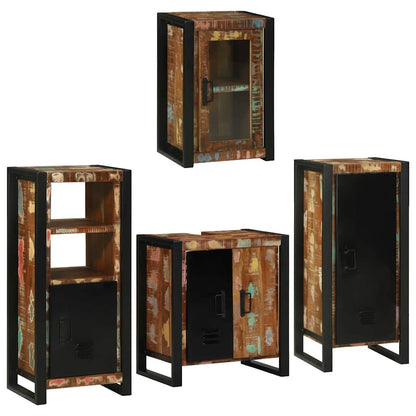 Badkamermeubelset 4 pcs Multikleur Massief gerecycled hout