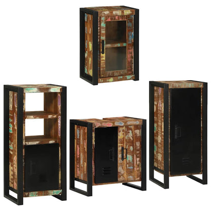 Badkamermeubelset 4 pcs Multikleur Massief gerecycled hout
