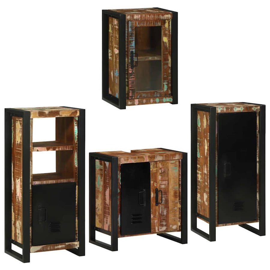 Badkamermeubelset 4 pcs Multikleur Massief gerecycled hout