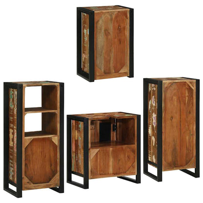 Badkamermeubelset 4 pcs Multikleur Massief gerecycled hout