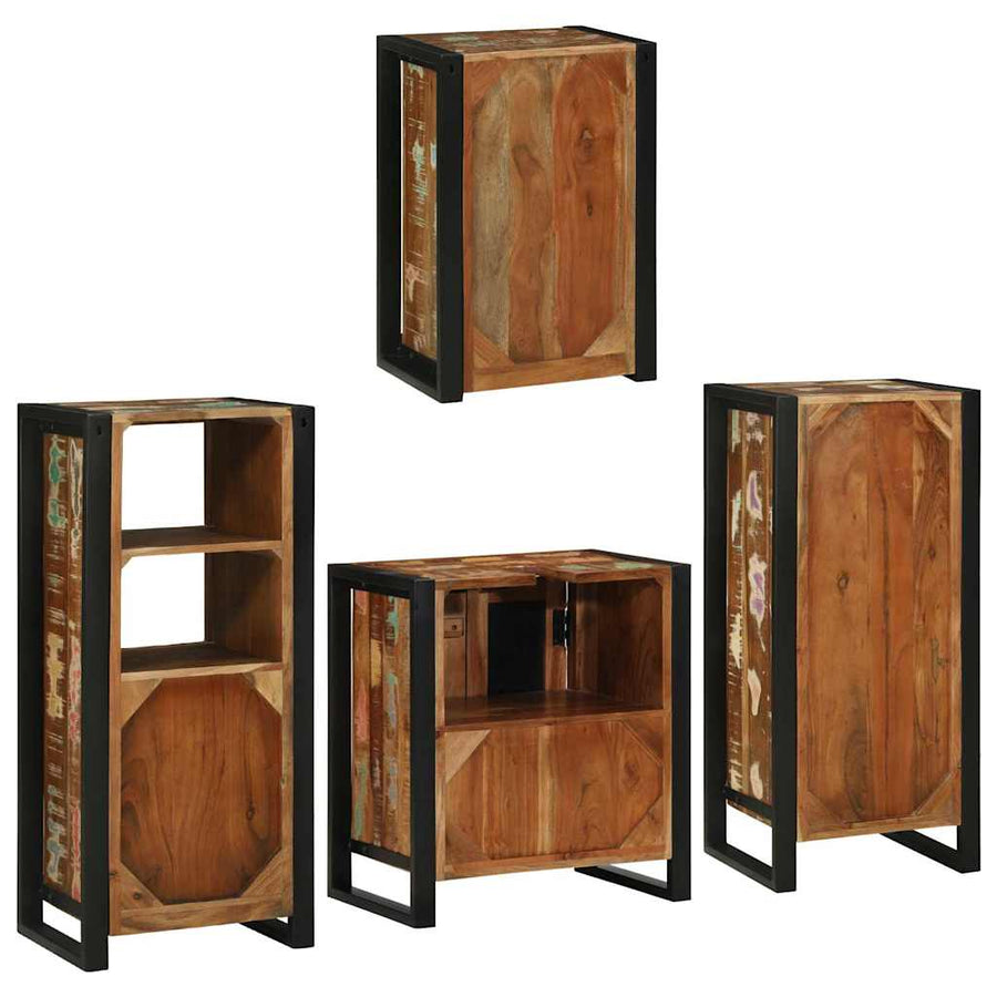 Badkamermeubelset 4 pcs Multikleur Massief gerecycled hout