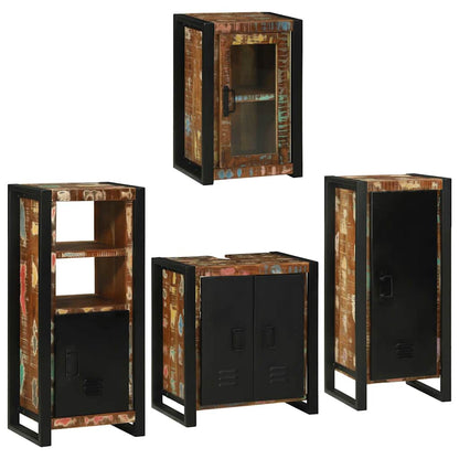 Badkamermeubelset 4 pcs Multikleur Massief gerecycled hout
