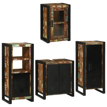 Badkamermeubelset 4 pcs Multikleur Massief gerecycled hout