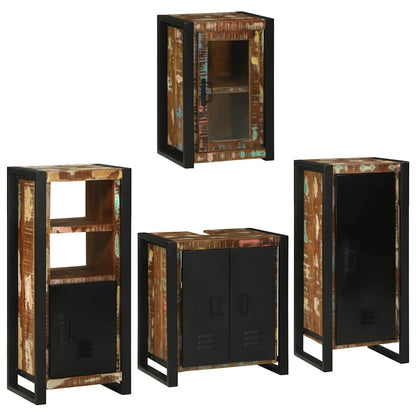 Badkamermeubelset 4 pcs Multikleur Massief gerecycled hout