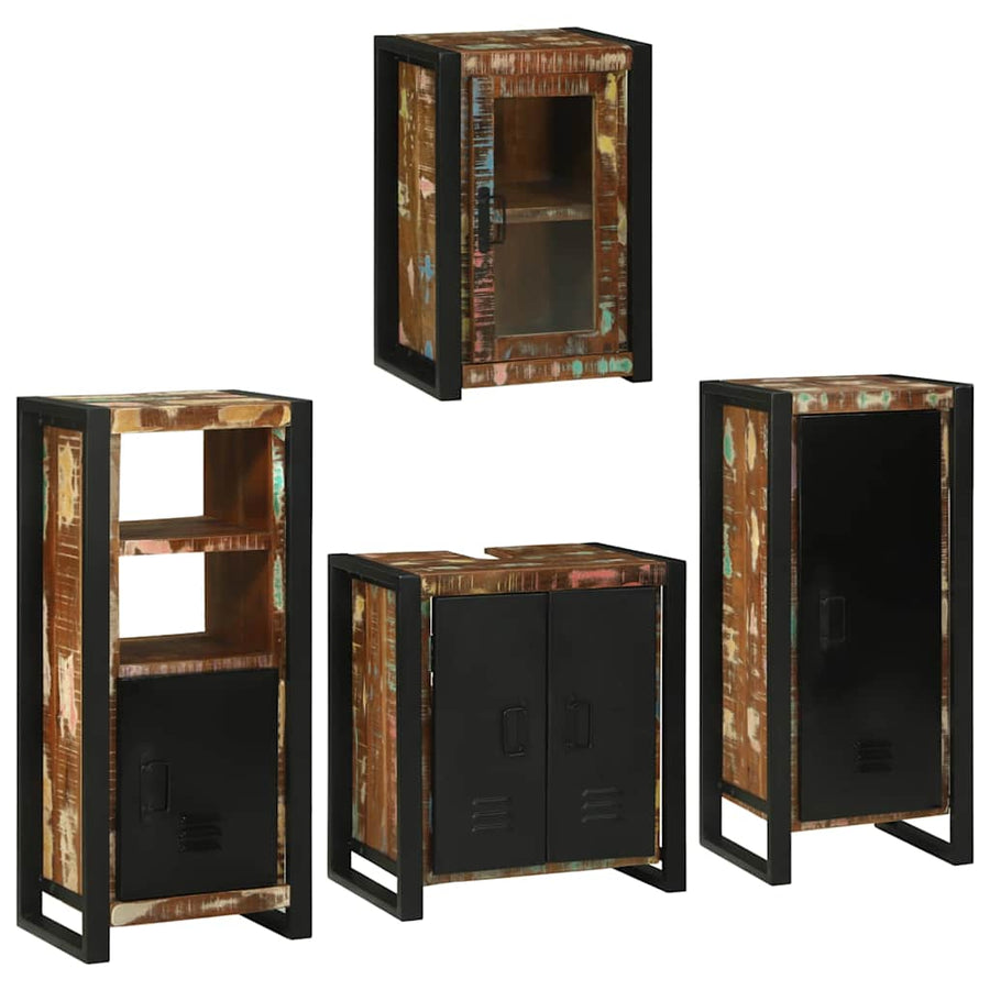 Badkamermeubelset 4 pcs Multikleur Massief gerecycled hout