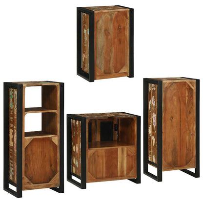 Badkamermeubelset 4 pcs Multikleur Massief gerecycled hout