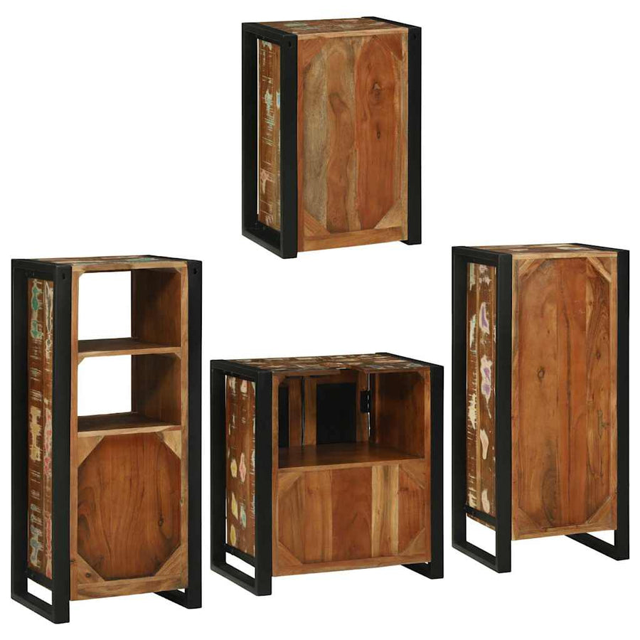 Badkamermeubelset 4 pcs Multikleur Massief gerecycled hout