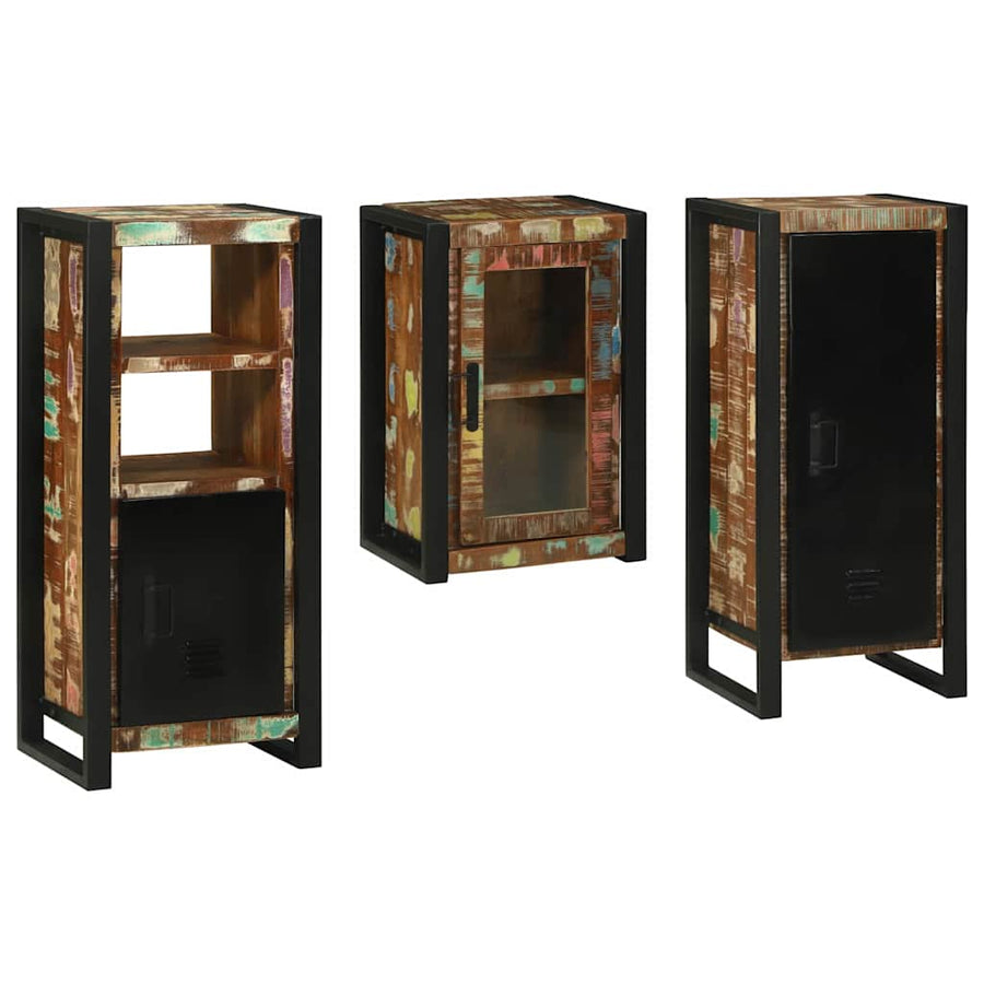 Badkamermeubelset 3 pcs Multikleur Massief gerecycled hout