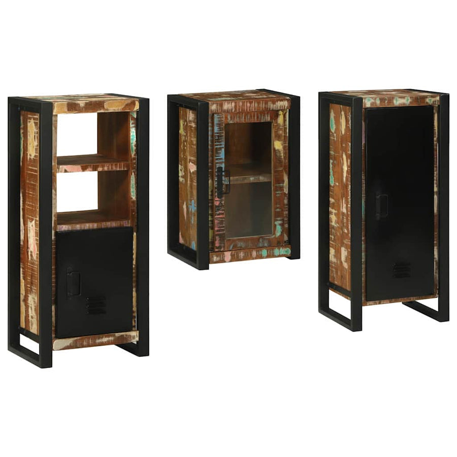 Badkamermeubelset 3 pcs Multikleur Massief gerecycled hout