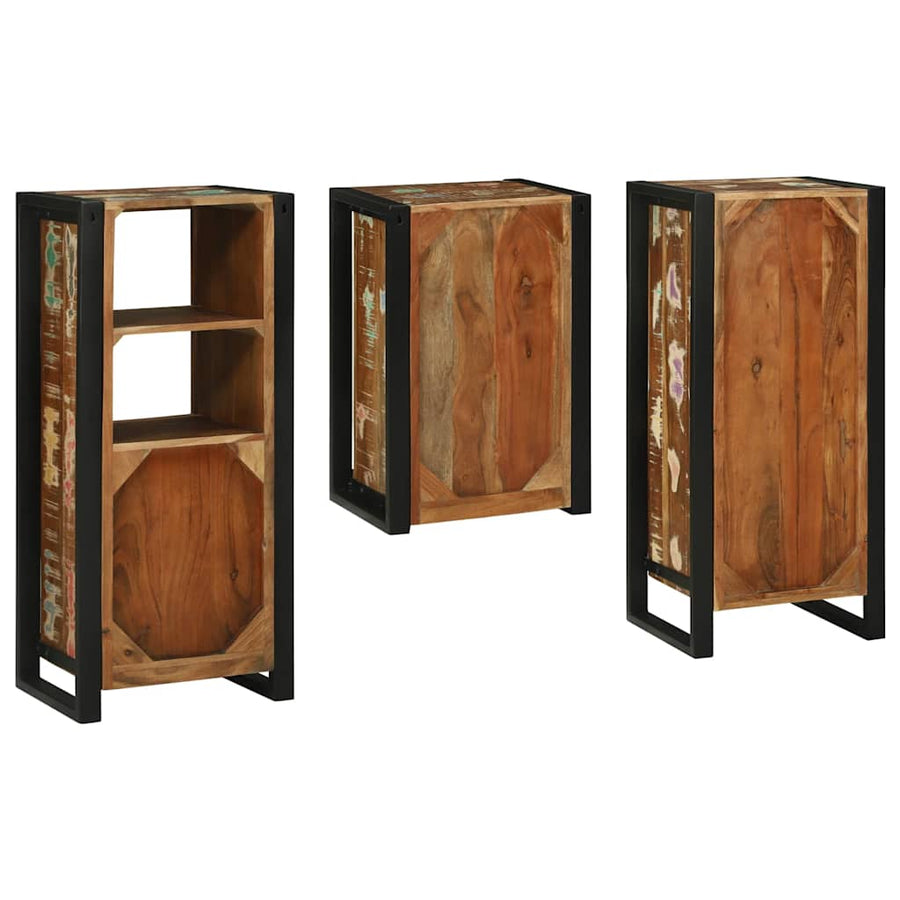 Badkamermeubelset 3 pcs Multikleur Massief gerecycled hout