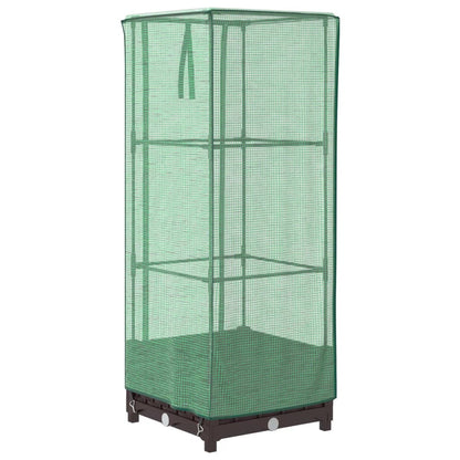 Plantenbak verhoogd met kashoes 40x40x123 cm rattanlook