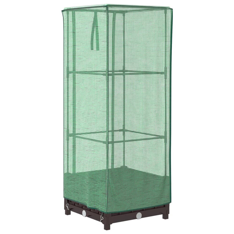 Plantenbak verhoogd met kashoes 40x40x123 cm rattanlook