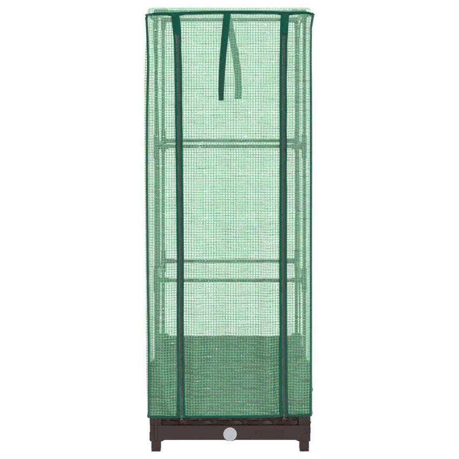 Plantenbak verhoogd met kashoes 40x40x123 cm rattanlook