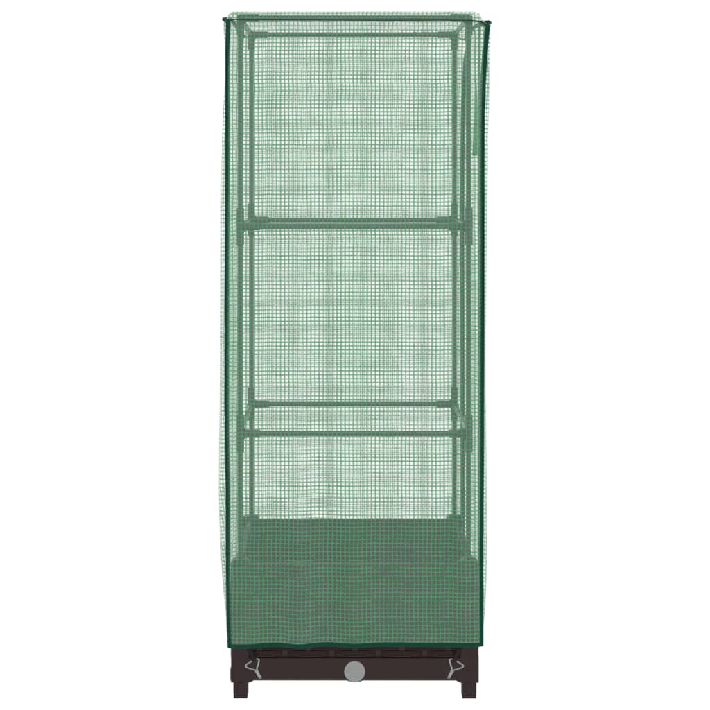 Plantenbak verhoogd met kashoes 40x40x123 cm rattanlook
