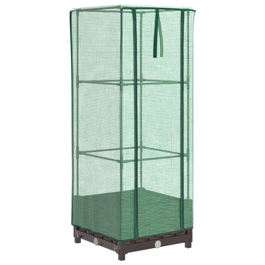 Plantenbak verhoogd met kashoes 40x40x123 cm rattanlook