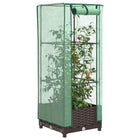 Plantenbak verhoogd 40x40x123 cm poly rattanlook bruin