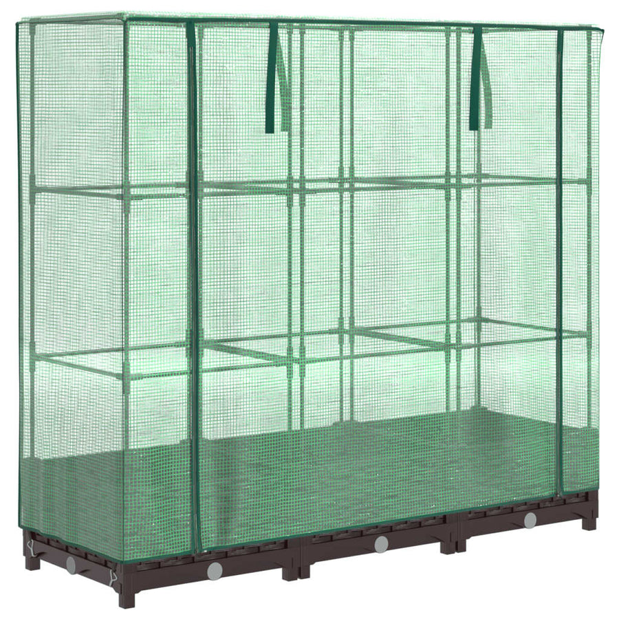 Plantenbak verhoogd met kashoes 120x40x123 cm rattanlook