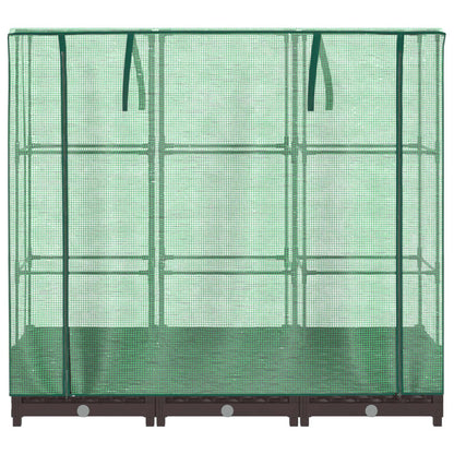 Plantenbak verhoogd met kashoes 120x40x123 cm rattanlook