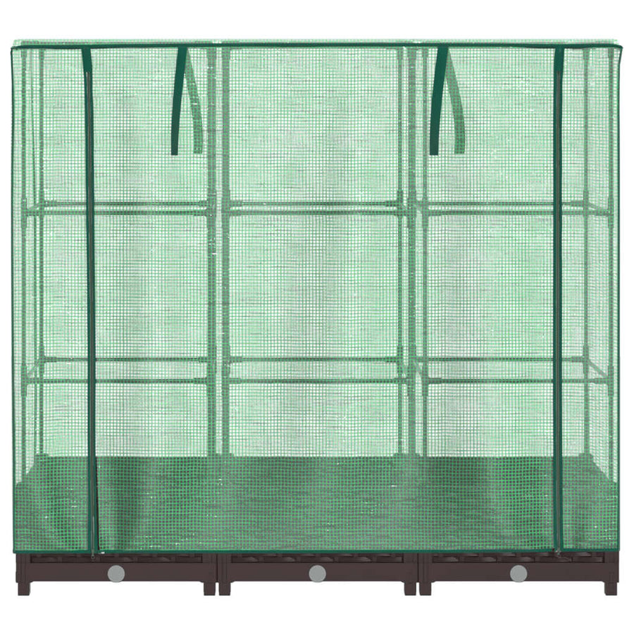 Plantenbak verhoogd met kashoes 120x40x123 cm rattanlook