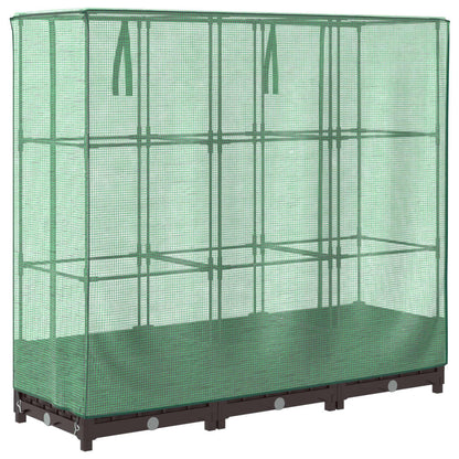 Plantenbak verhoogd met kashoes 120x40x123 cm rattanlook