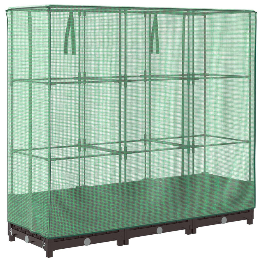 Plantenbak verhoogd met kashoes 120x40x123 cm rattanlook