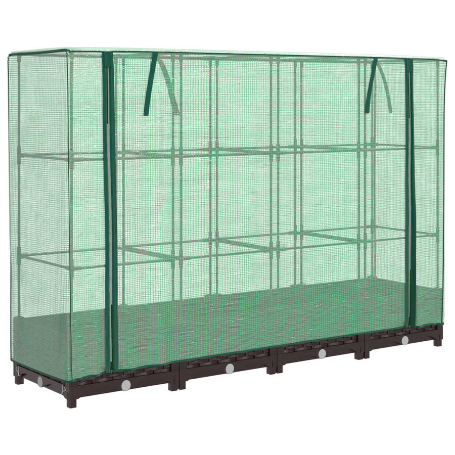 Plantenbak verhoogd met kashoes 160x40x123 cm rattanlook
