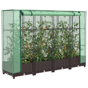 Plantenbak verhoogd 160x40x123 cm rattanlook bruin
