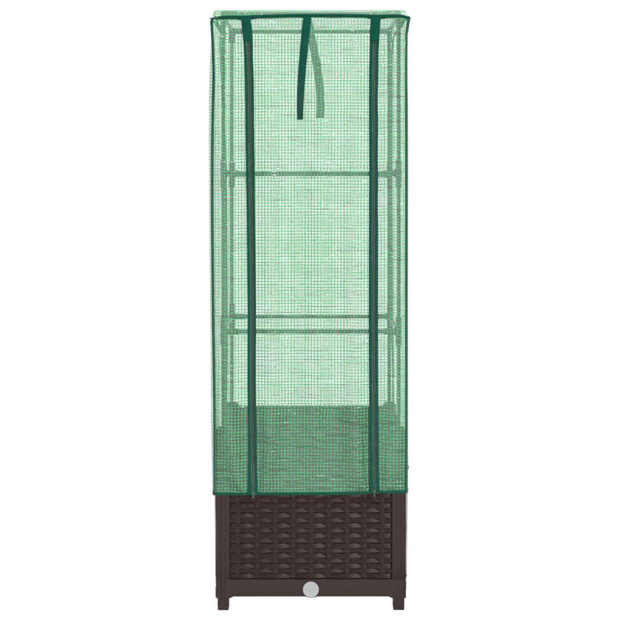 Plantenbak verhoogd met kashoes 40x40x139 cm rattanlook