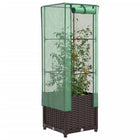 Plantenbak verhoogd 40x40x38 cm poly rattanlook bruin