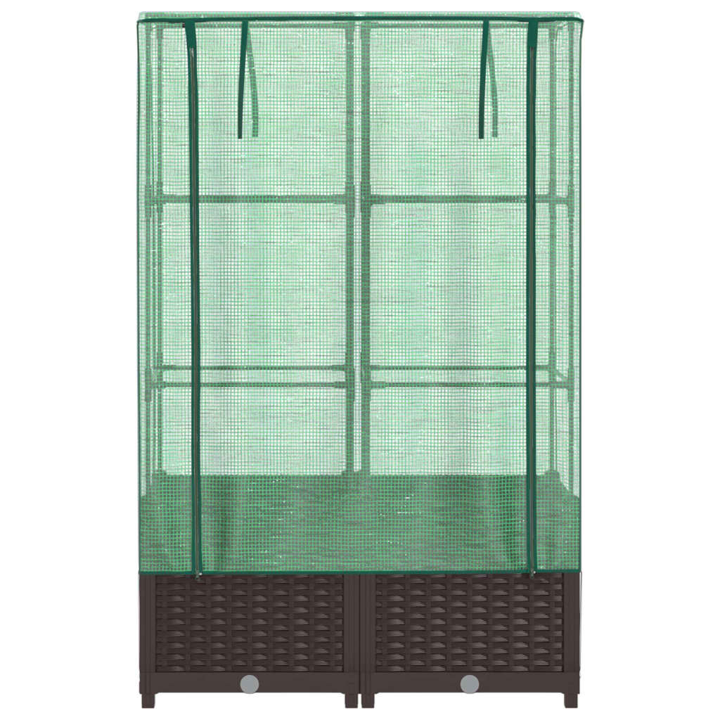 Plantenbak verhoogd met kashoes 80x40x138 cm rattanlook