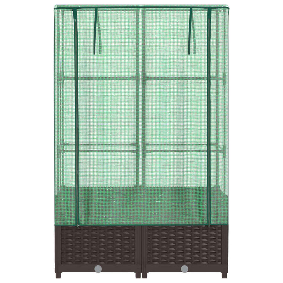 Plantenbak verhoogd met kashoes 80x40x138 cm rattanlook