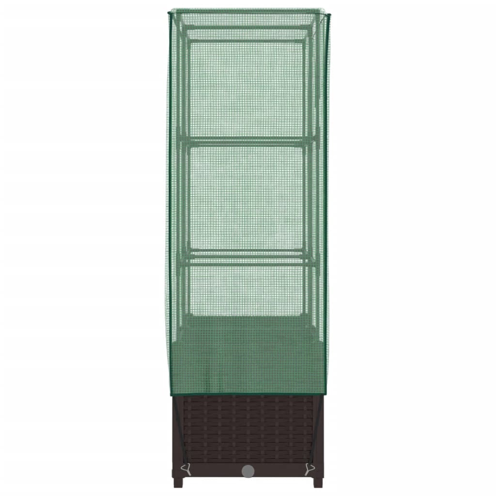Plantenbak verhoogd met kashoes 80x40x138 cm rattanlook