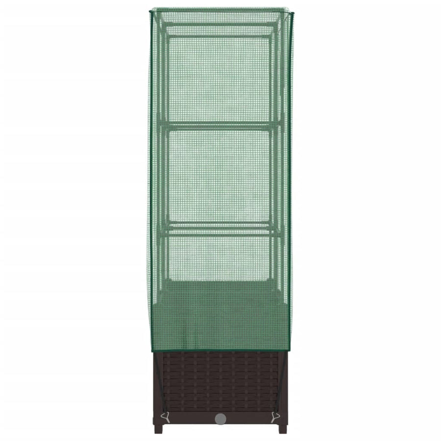 Plantenbak verhoogd met kashoes 80x40x138 cm rattanlook