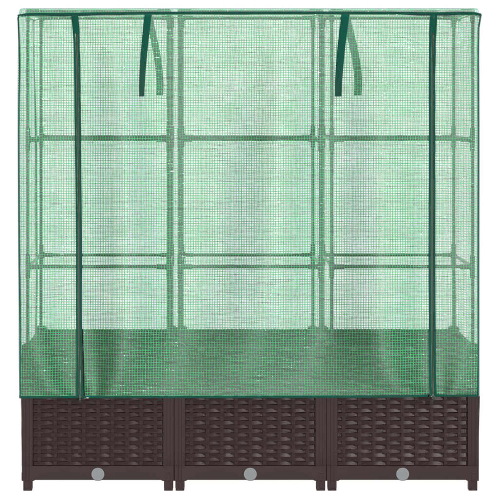 Plantenbak verhoogd met kashoes 120x40x138 cm rattanlook