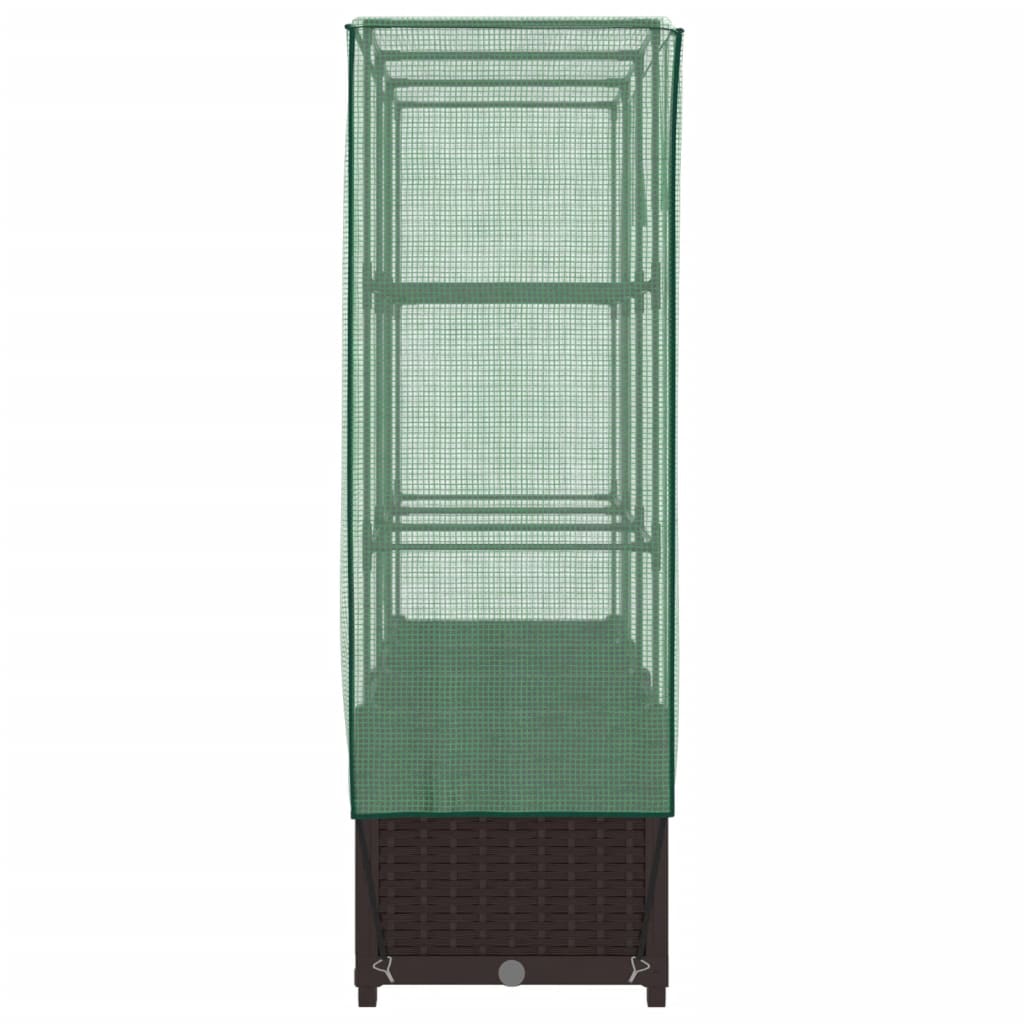 Plantenbak verhoogd met kashoes 120x40x138 cm rattanlook