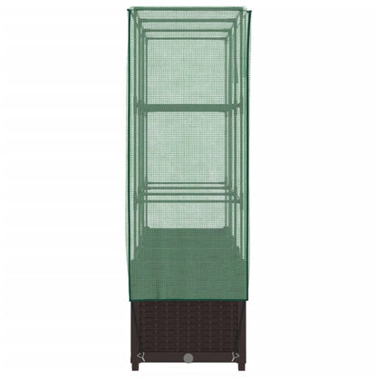 Plantenbak verhoogd met kashoes 120x40x138 cm rattanlook