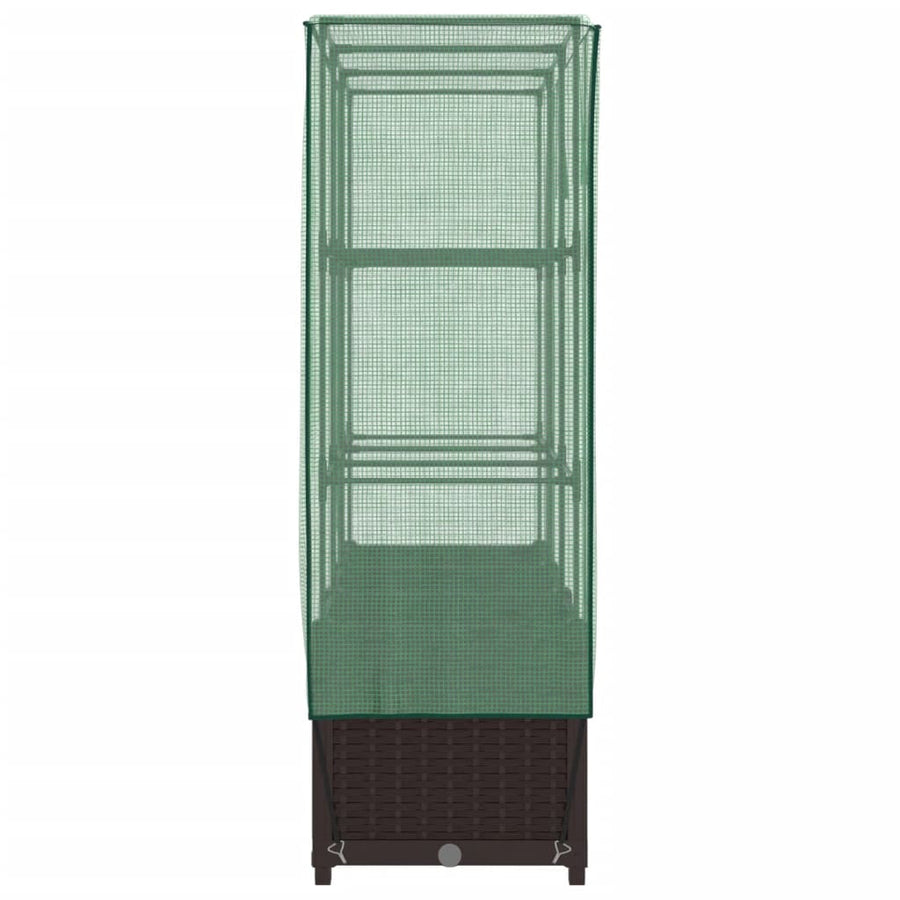 Plantenbak verhoogd met kashoes 120x40x138 cm rattanlook