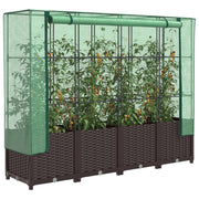Plantenbak verhoogd 160x40x138 cm poly rattanlook