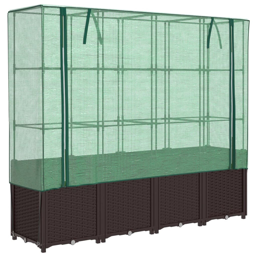Plantenbak verhoogd met kashoes 160x40x153 cm rattanlook
