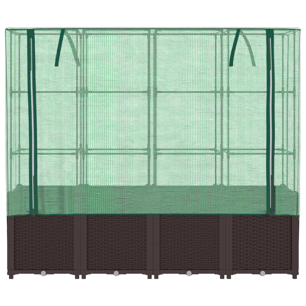 Plantenbak verhoogd met kashoes 160x40x153 cm rattanlook
