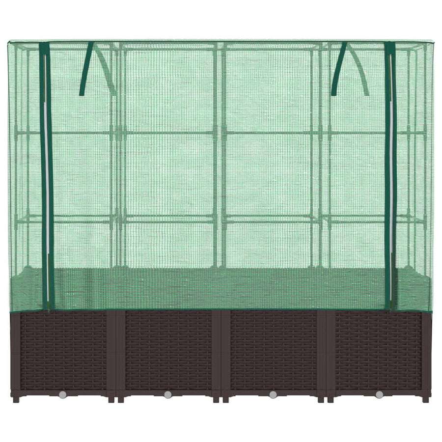 Plantenbak verhoogd met kashoes 160x40x153 cm rattanlook