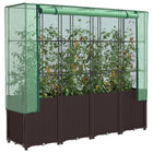 Plantenbak verhoogd 160x40x53 cm rattanlook bruin